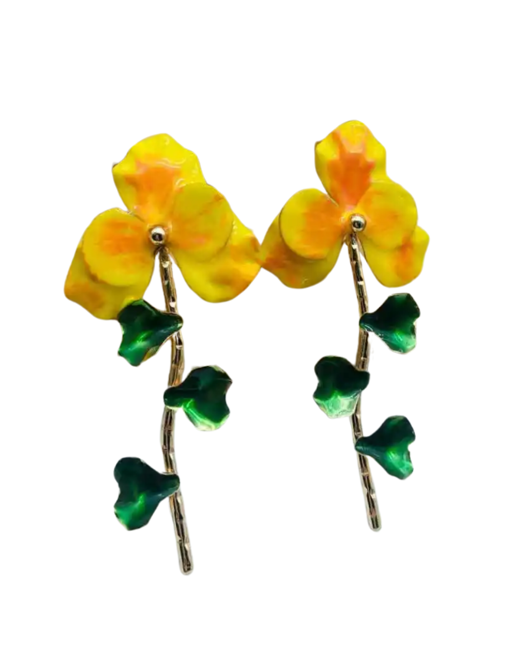Boucles Liane - tige fleurie orchidée et lierre XL