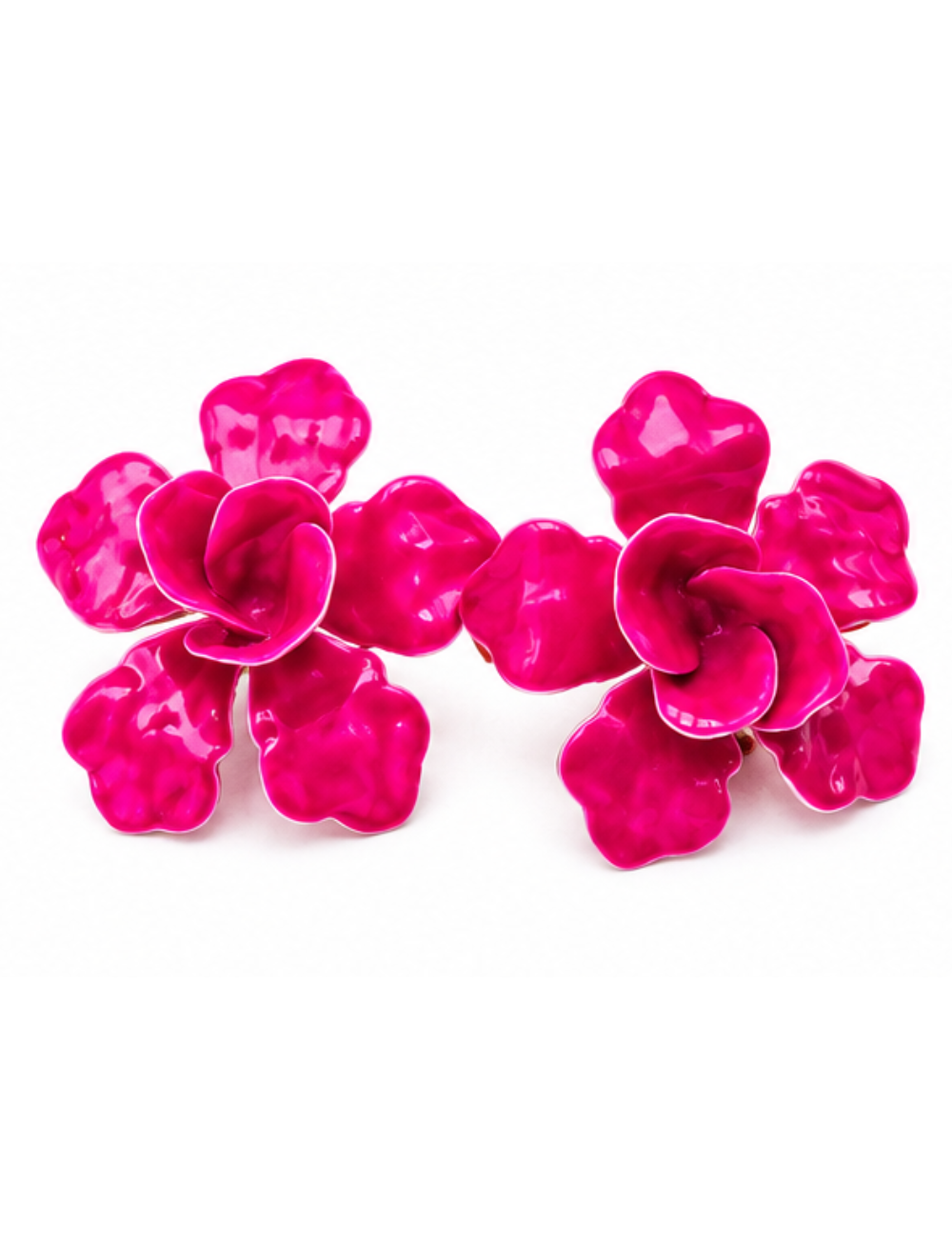 Boucles Rosalba - rose résine fuchsia XL