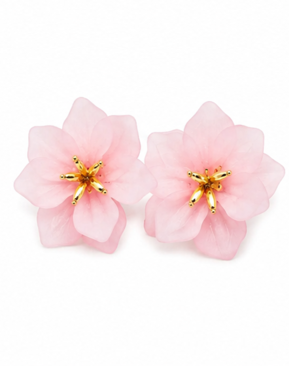 Boucles Pivoine - fleur rose poudré XL