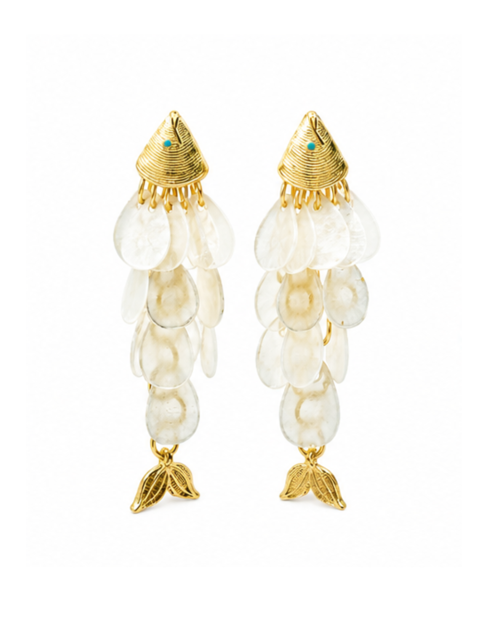 Boucles Perlette - cascade ivoire nacrée XL