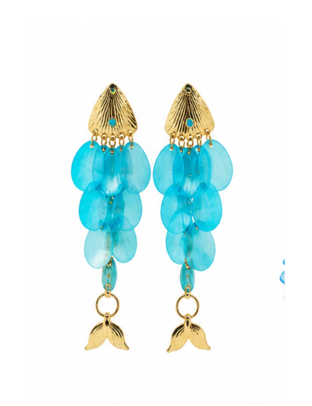 Boucles Sirena - cascade turquoise XL