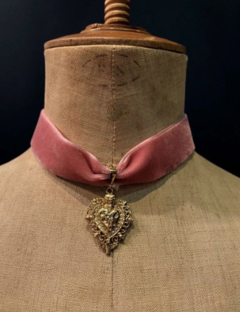 Collier Verona - Choker en Velours Rose