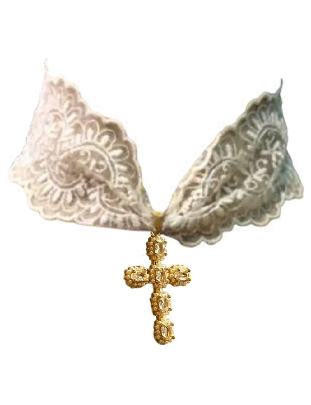 Choker dentelle Croix