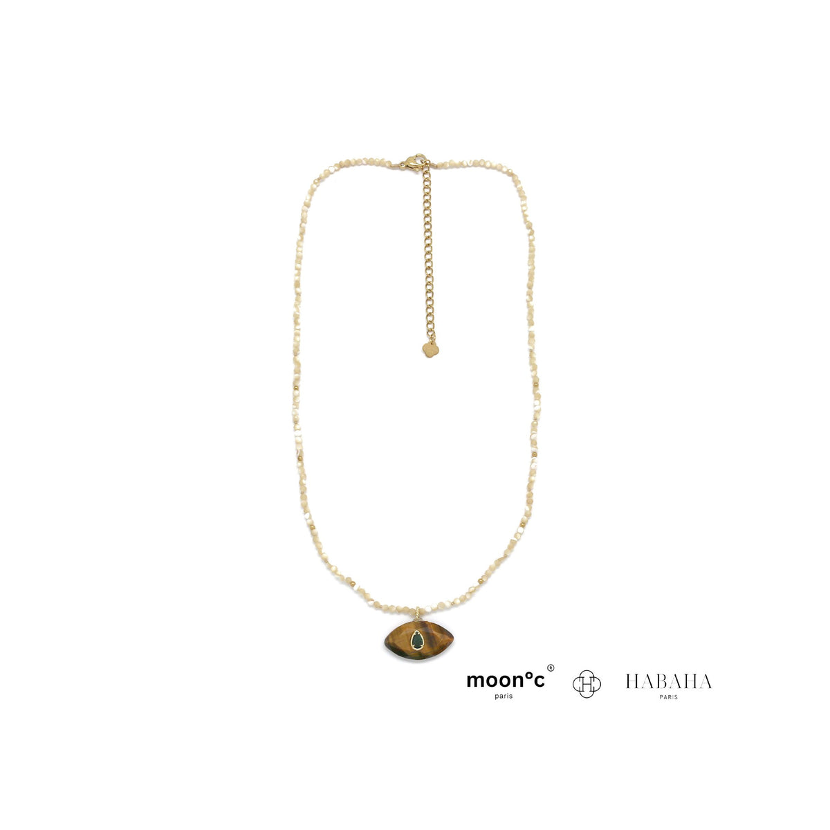 Collier Iris nacre et œil de tigre