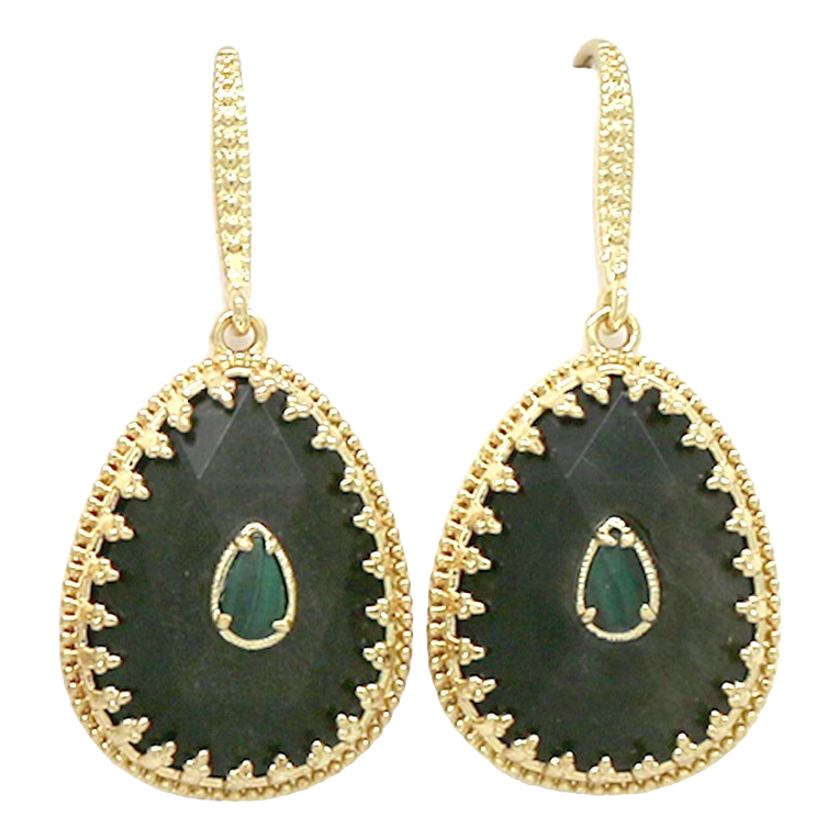 Boucles Bettina - Obsidienne dorée