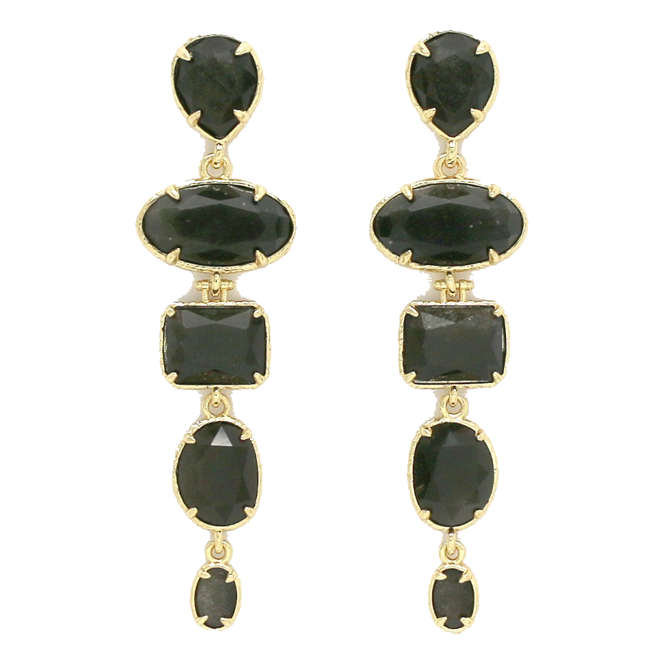 Boucles Graziella - Obsidienne dorée