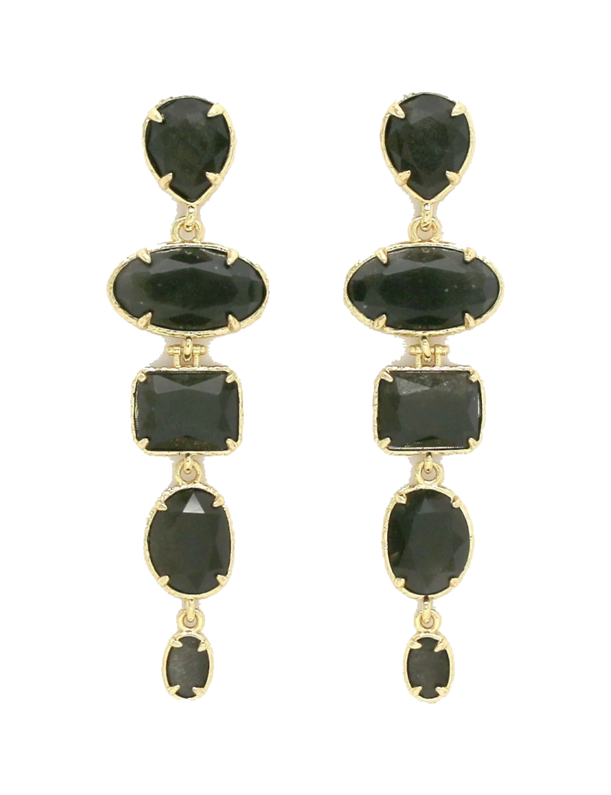 Boucles Graziella - Obsidienne dorée