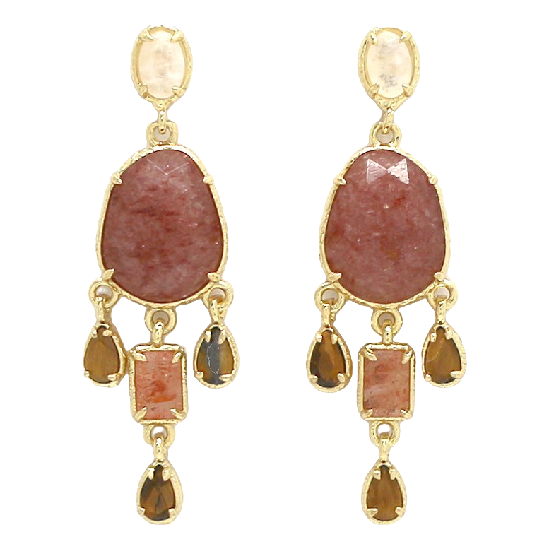 Boucles Livia - Quartz fraise