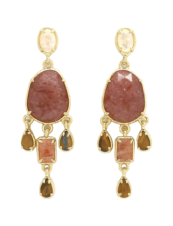 Boucles Livia - Quartz fraise