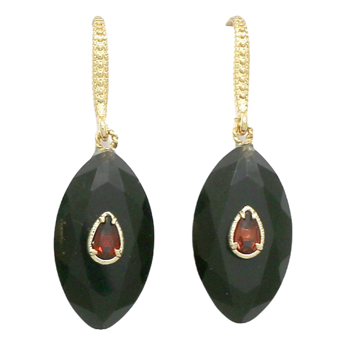 Boucles Lucetta - Obsidienne dorée