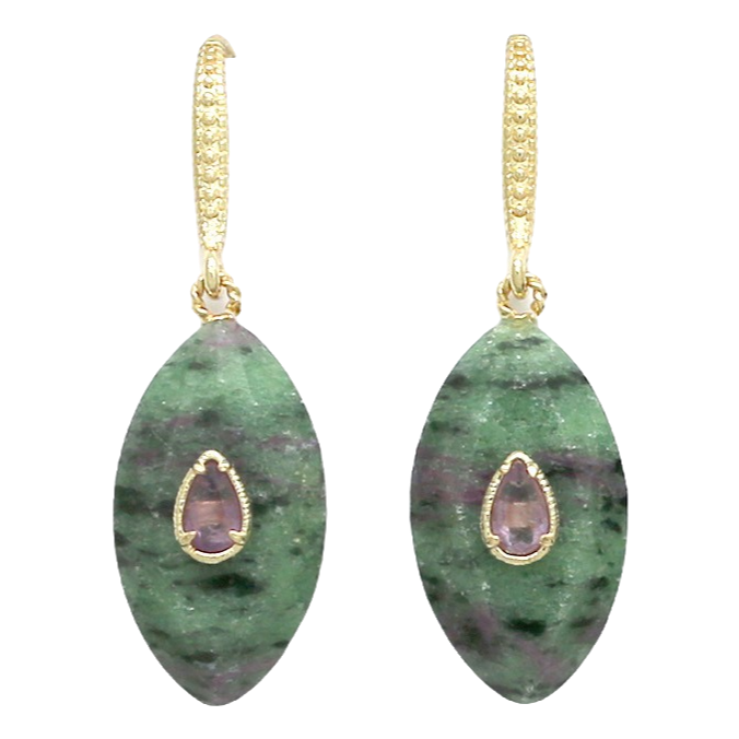 Boucles Lucetta - Rubis zoïsite