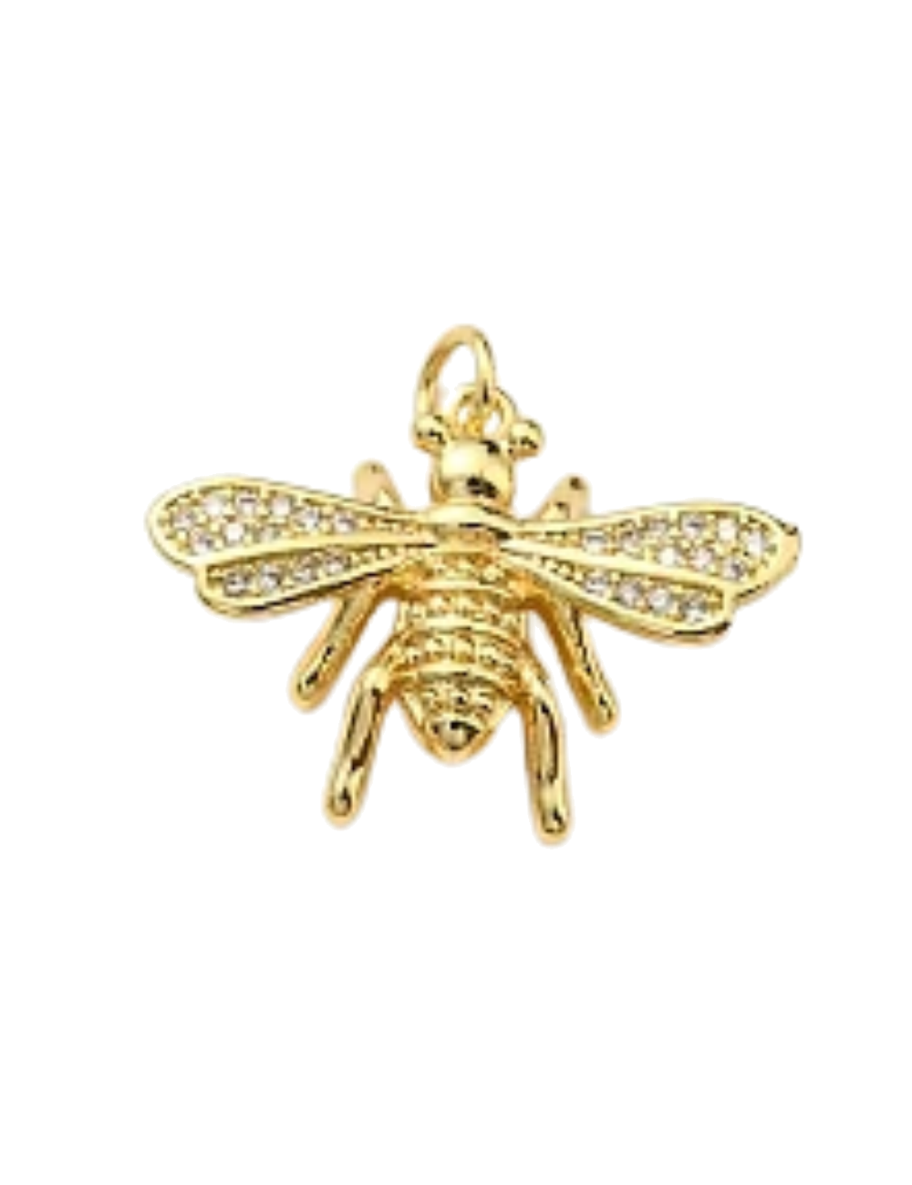 Charm Abeille Scintillante – abeille dorée aux ailes de zircons