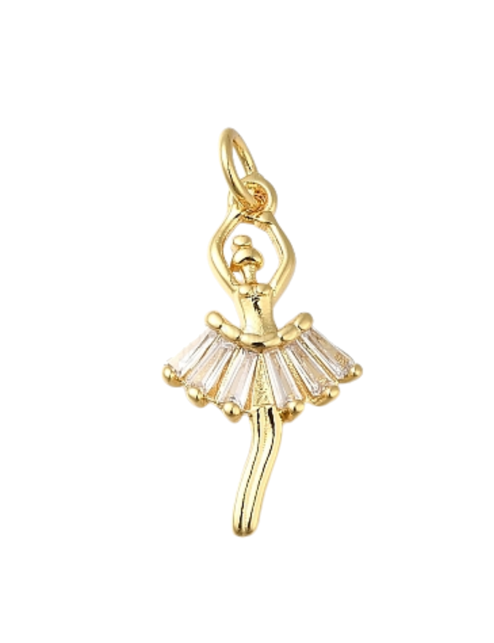 Charm Ballerine – danseuse dorée au tutu de zircons