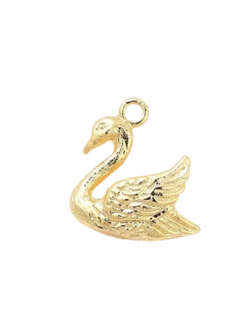 Charm Cygne – cygne doré aux ailes ciselées