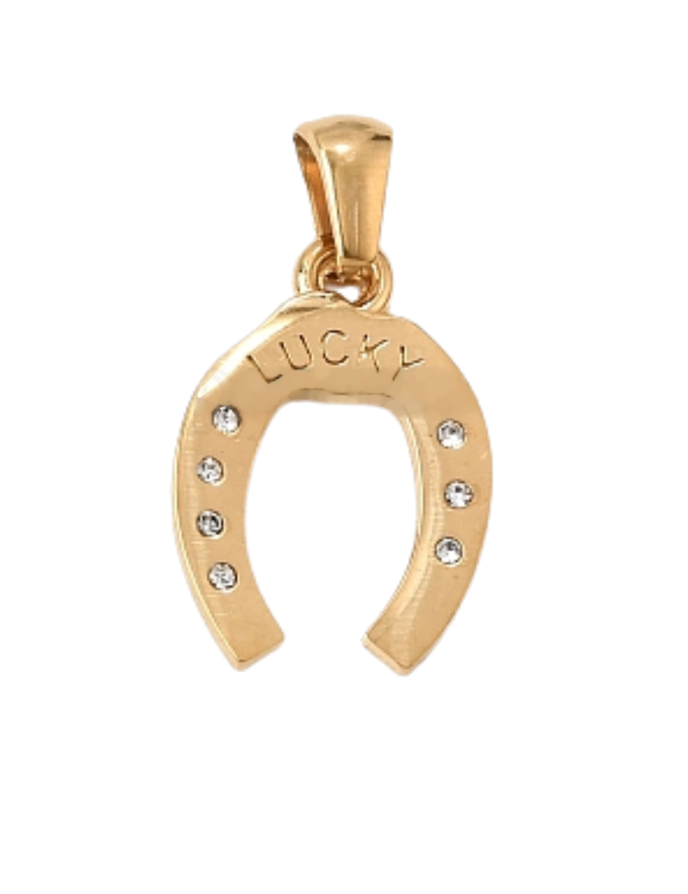 Charm Fer à Cheval Lucky – fer à cheval gravé Lucky et strass
