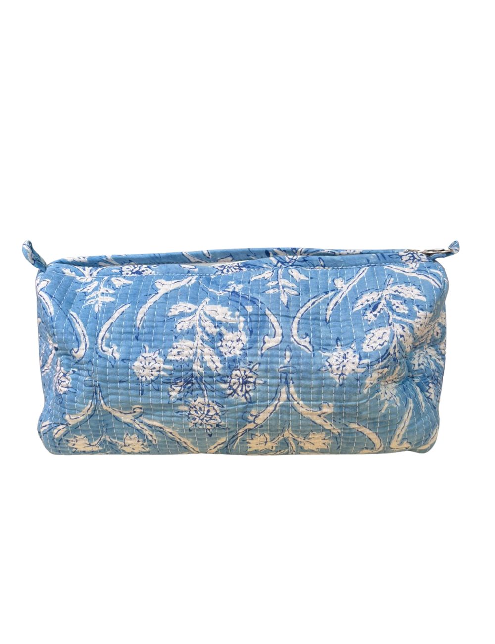Trousse de toilette bleu à motif floral