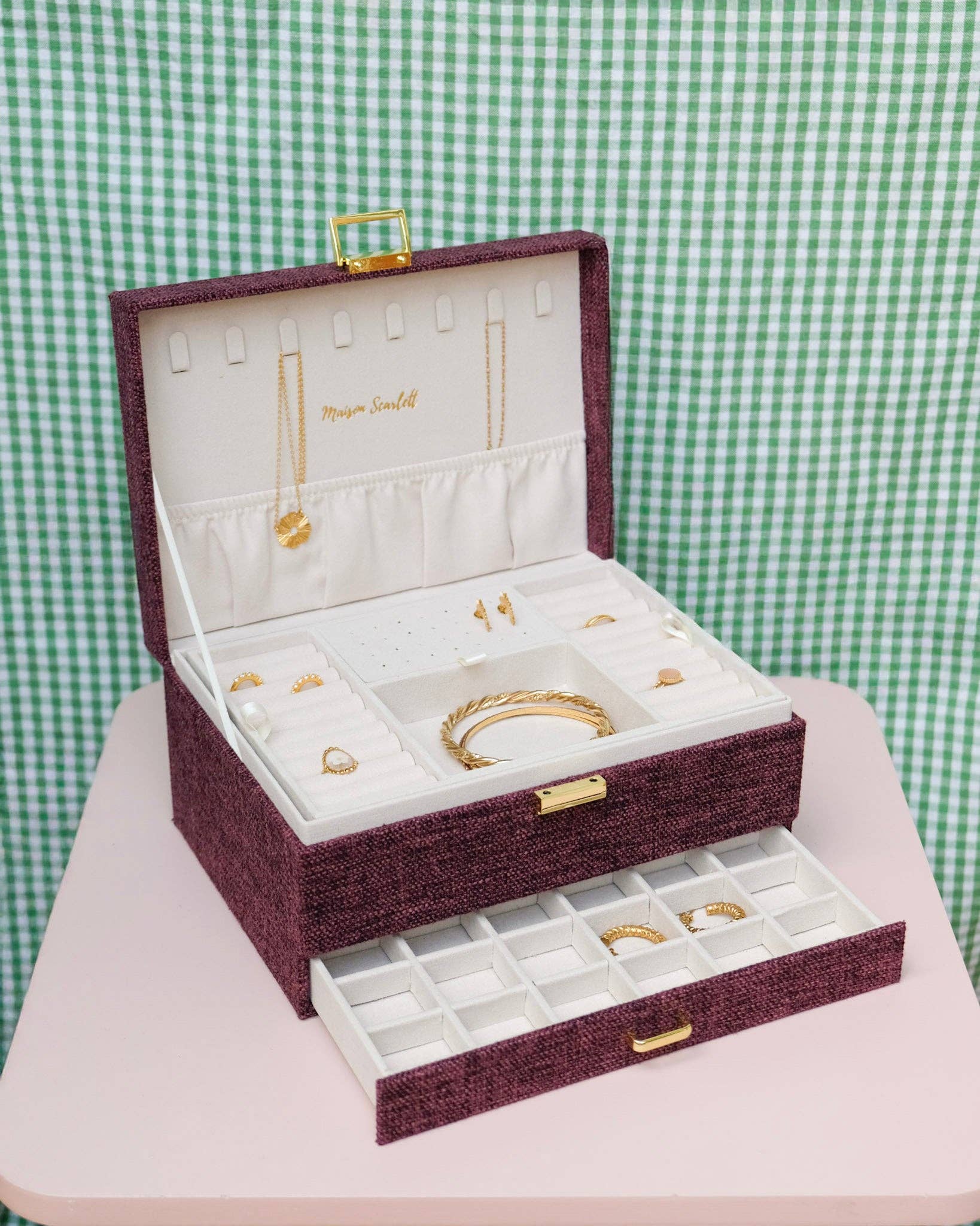 Boîte à bijoux Toile - 3 couleurs
