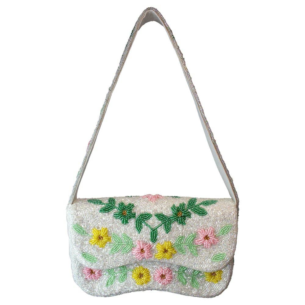 Sac perlé Fleurs de Printemps