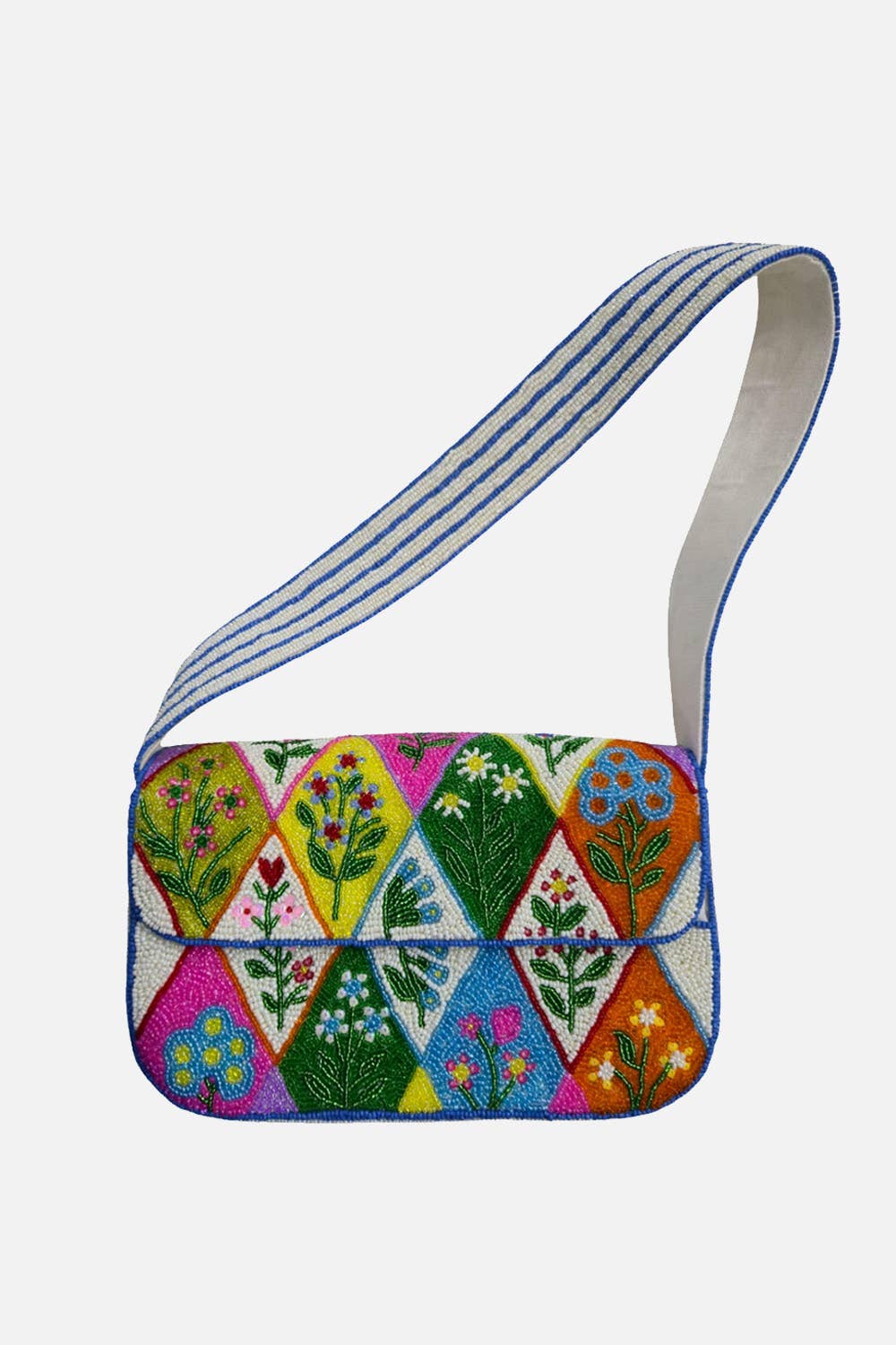 Sac perlé Diamant floral