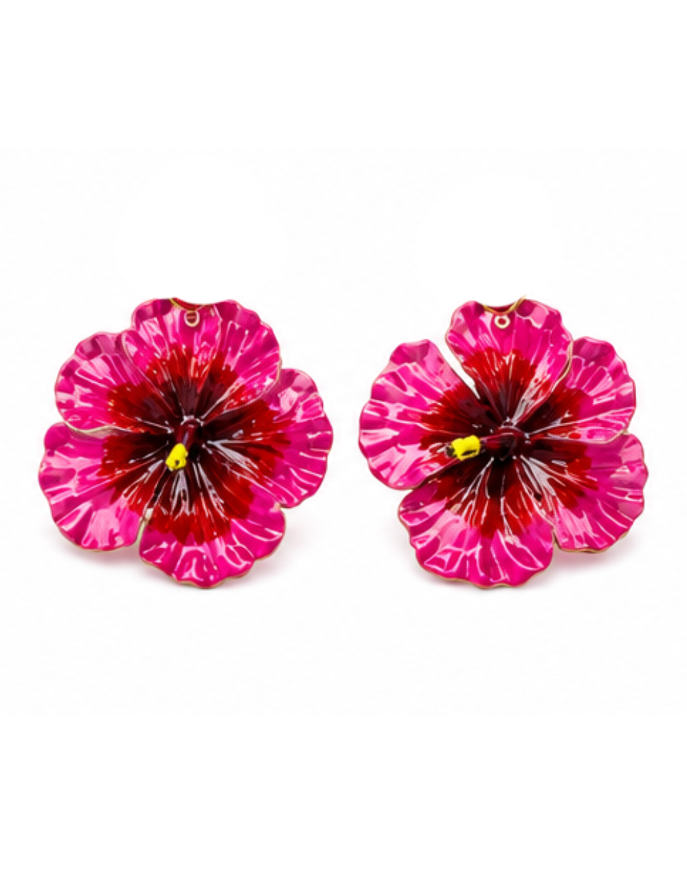 Boucles Framboisia - fleur résine fuchsia XL