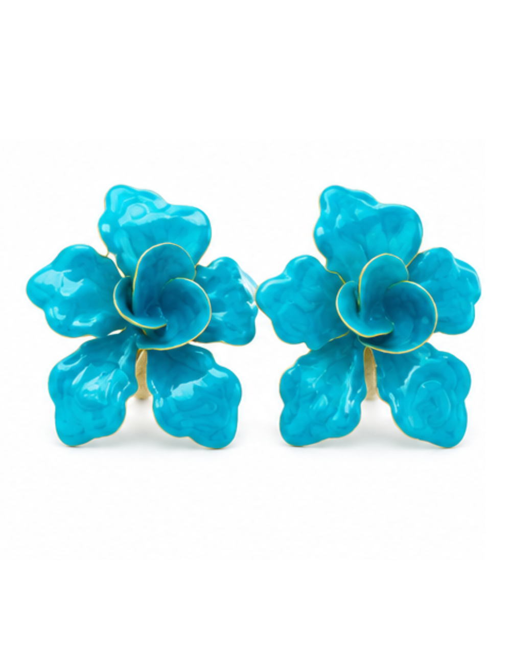 Boucles Lagona - rose résine turquoise XL