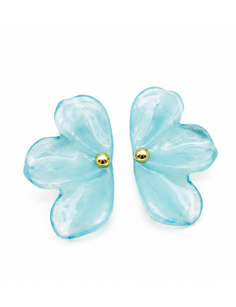 Boucles Aquarine - résine bleue translucide XL