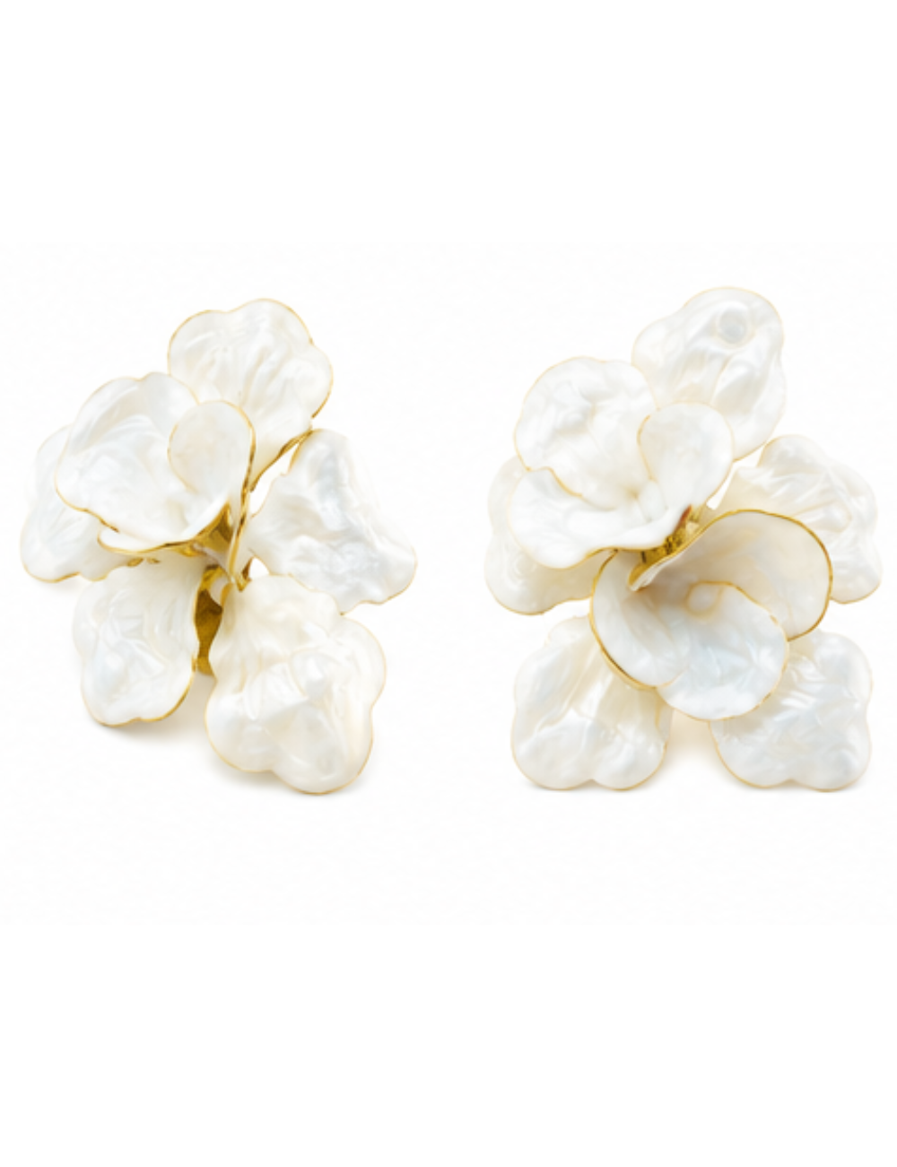 Boucles Nacarat - fleur ivoire nacrée XL