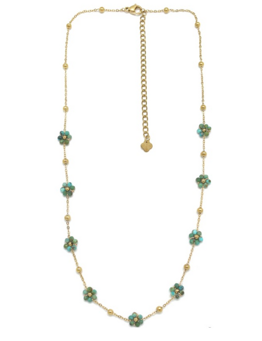 Collier Floral Turquoise Africaine