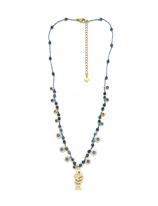 Collier Fish - Levin Bleu