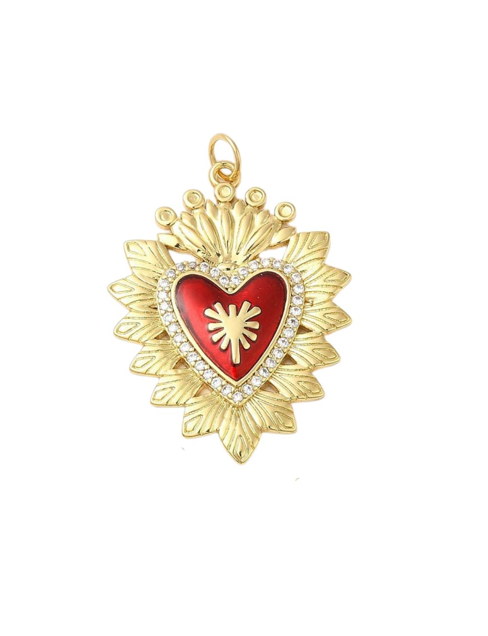 Charm Coeur Sacré rouge - 6 modèles