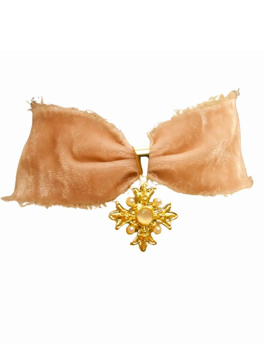 Choker Velours de soie - Alienor / Rose