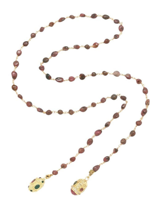 Sautoir Isaura - Rhodonite
