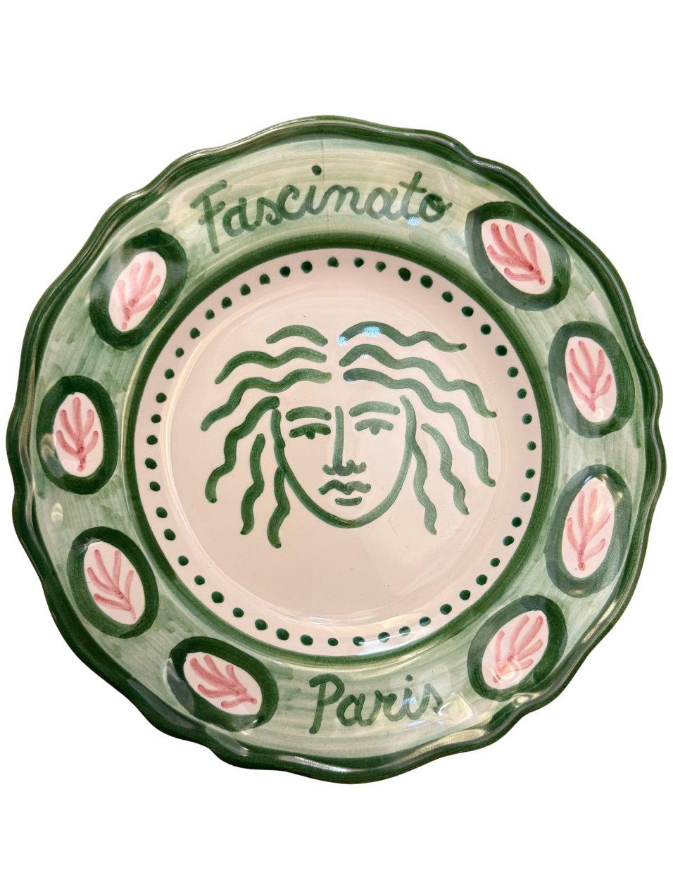 assiette trattoria made in italy ceramique traditionnelle motif symboliste meduse fascinato