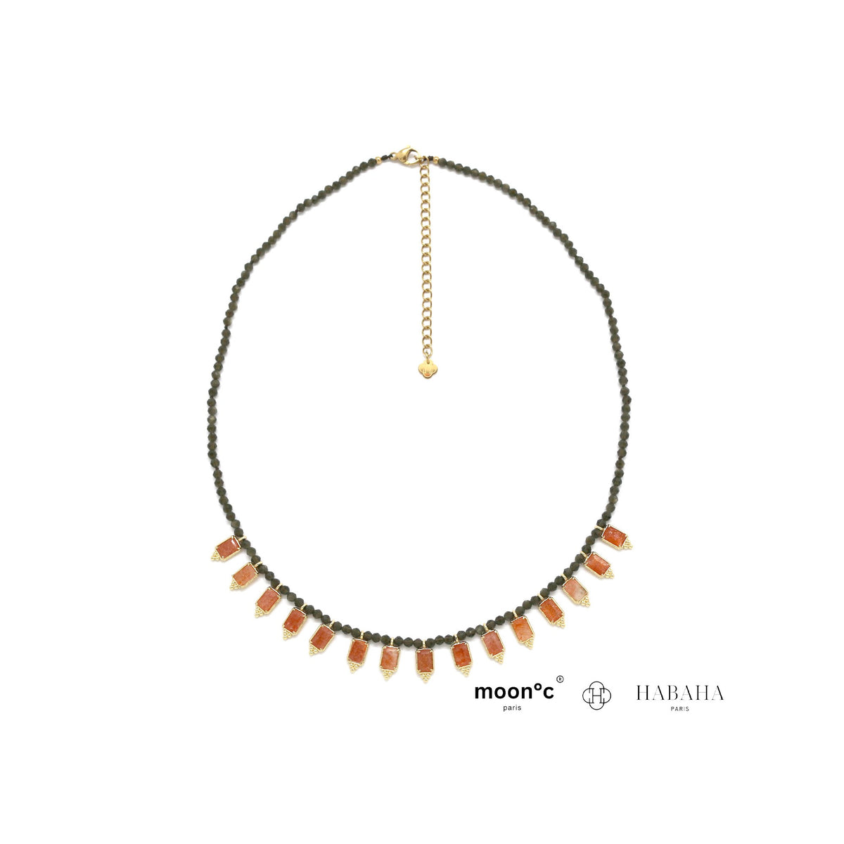 Collier Zélia obsidienne dorée