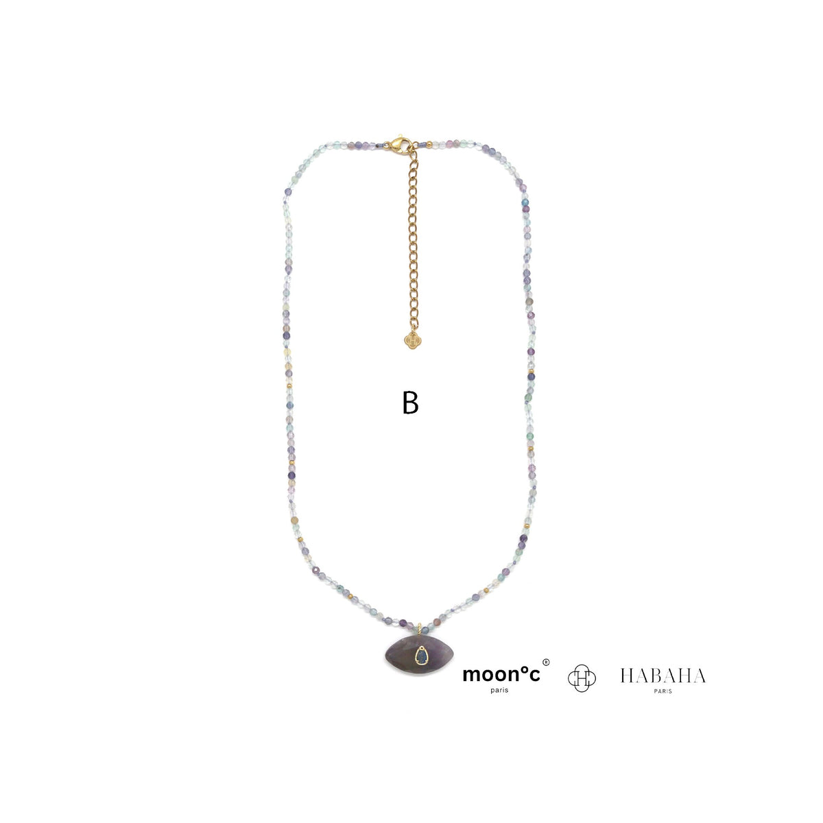 Collier Iris fluorine et améthyste