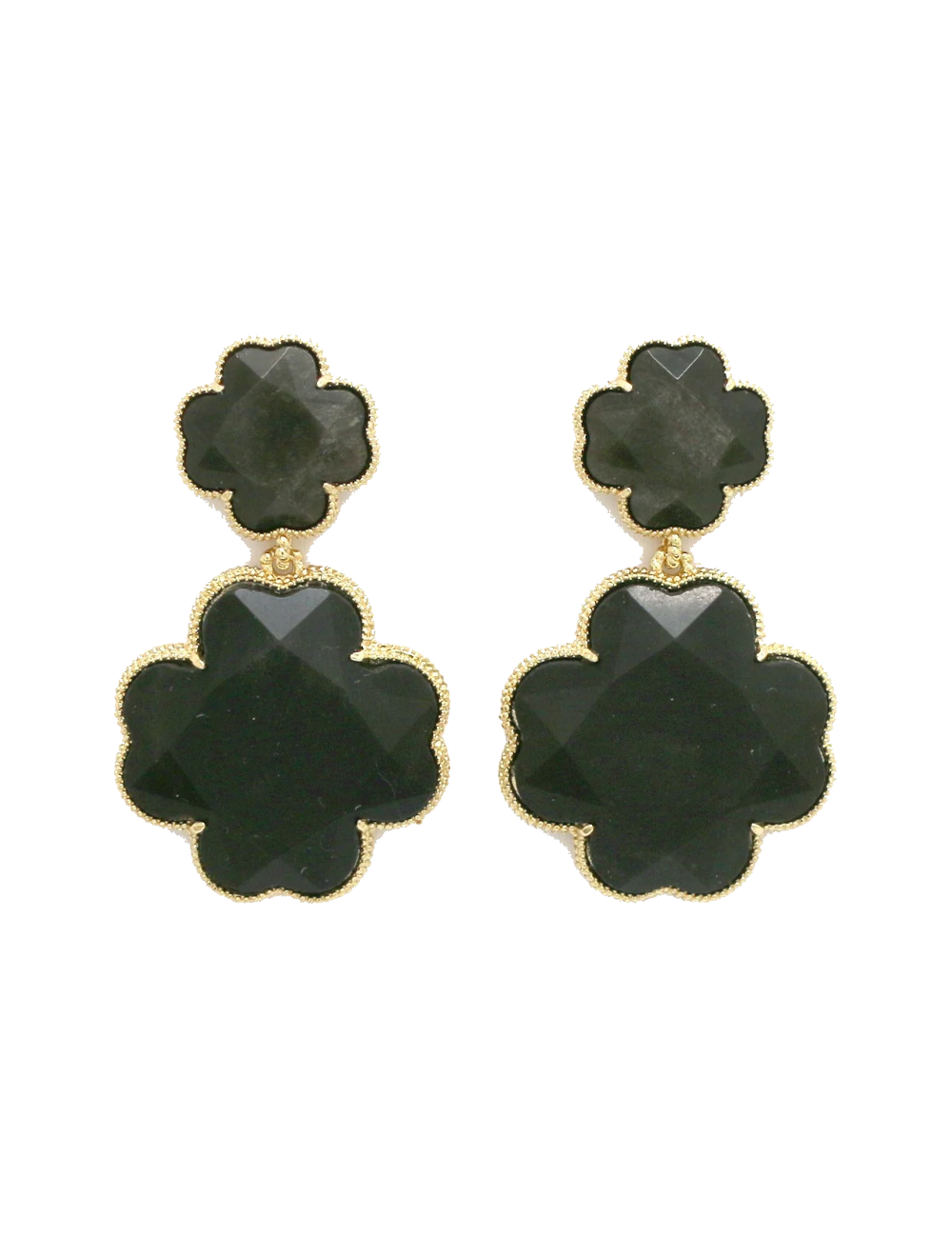 Boucles Clorinda - Obsidienne dorée