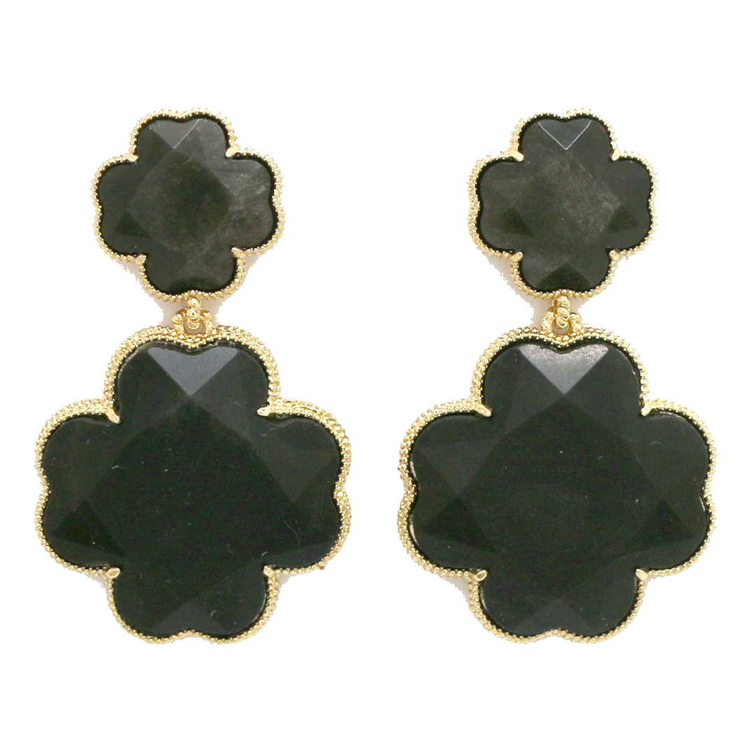 Boucles Clorinda - Obsidienne dorée