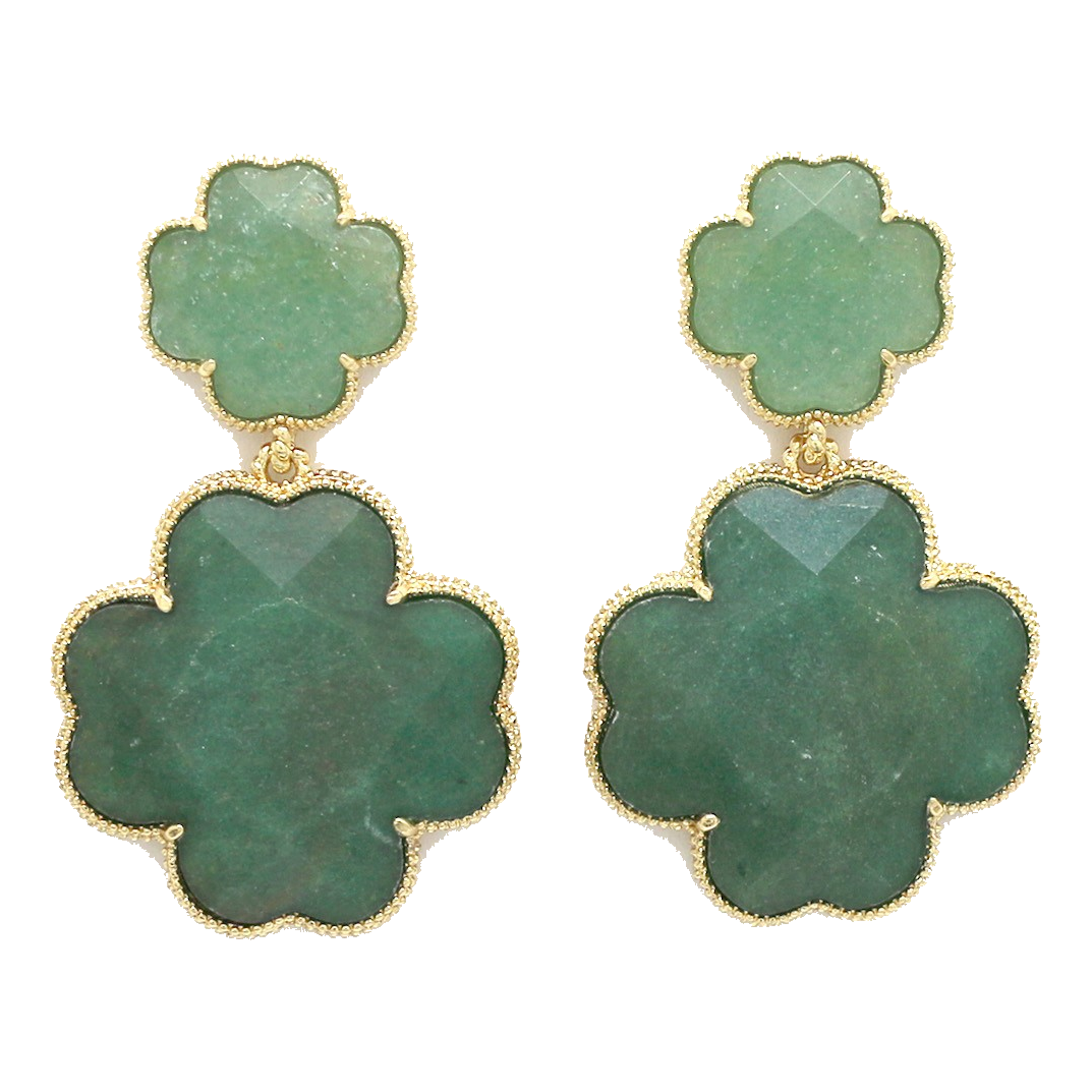 Boucles Clorinda - Quartz fraise vert