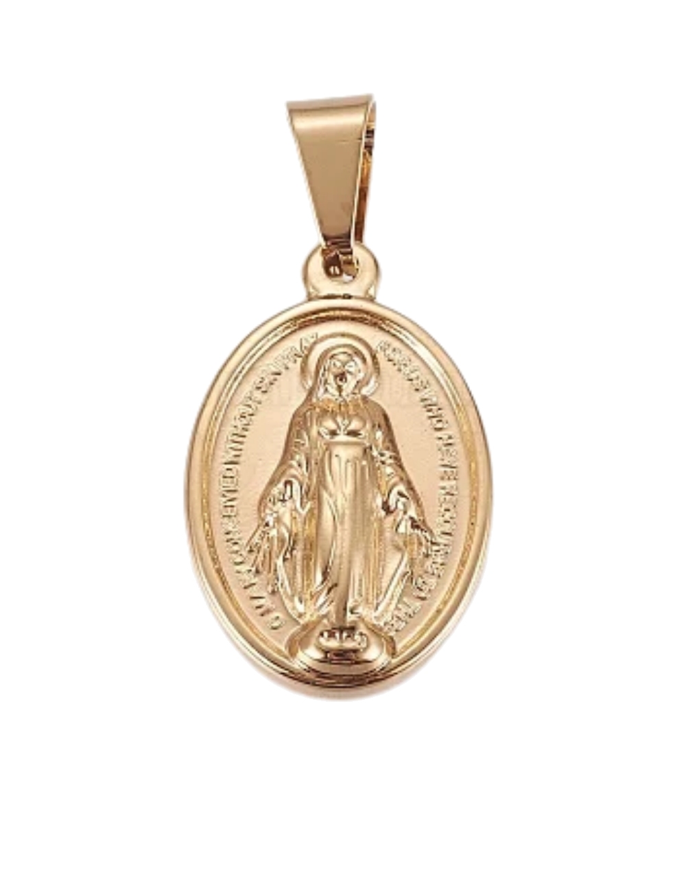Charm Médaille Miraculeuse – médaille ovale de la Vierge dorée